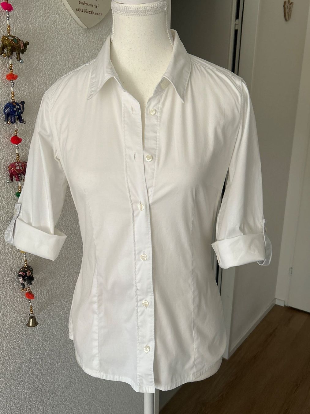 Camicette: 3/4 Arm Bluse Damen weiss – Usato da Brunnen venduto da Nala2929 4