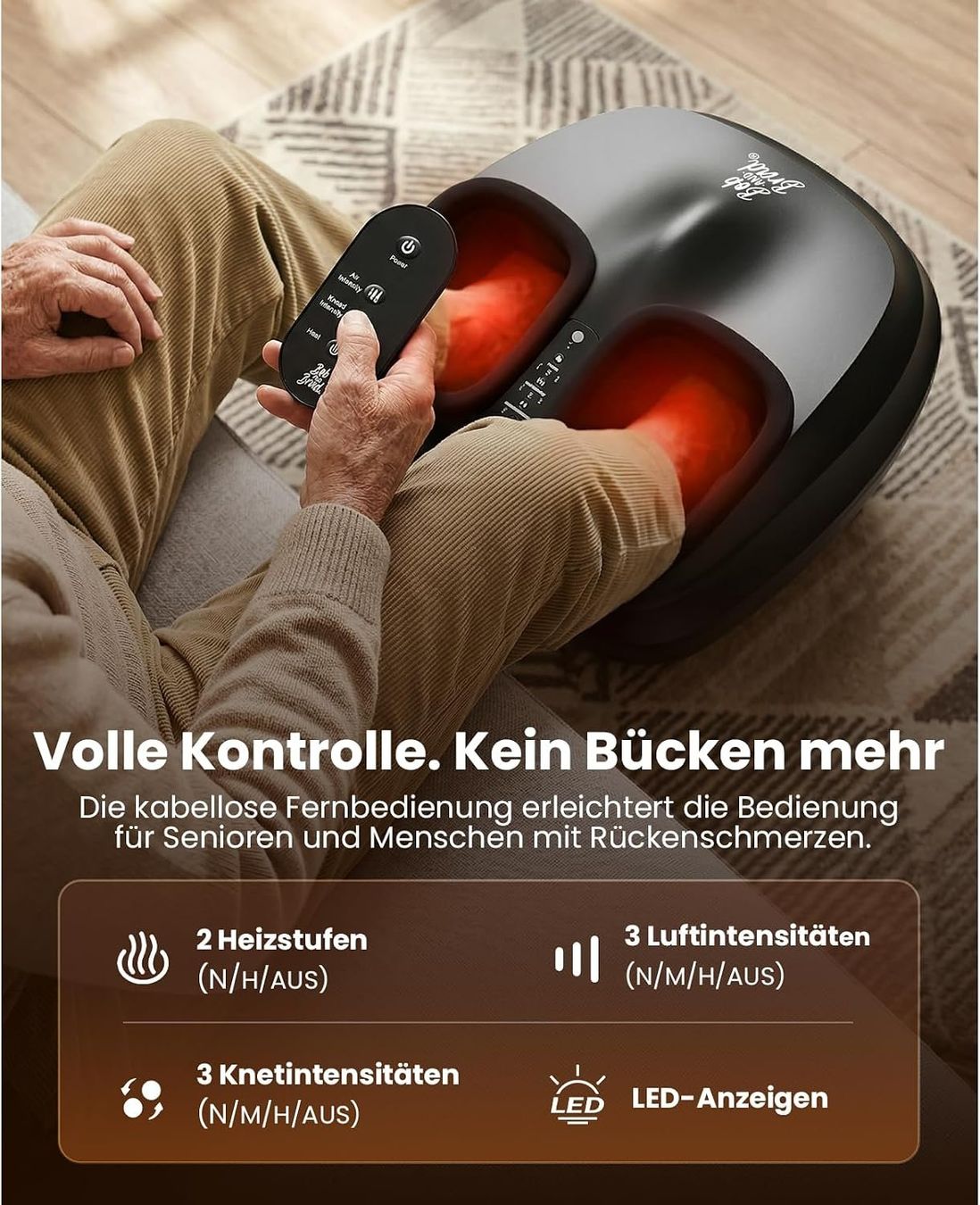 Dispositivi per massaggi: Fussmassagegerät mit Wärme Knetmassage Kompression – Nuovo e nell'imballaggio originale da Neuhausen am Rheinfall venduto da HugoVerkauft 2