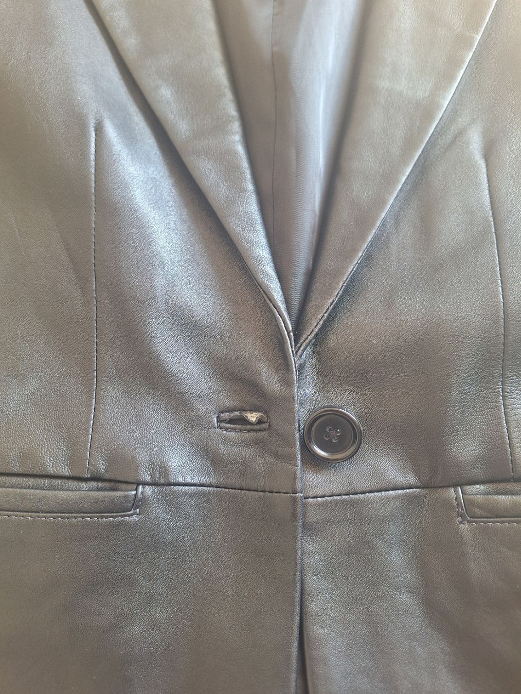 Giacche: Schwarzer Echtleder Blazer, Gr. 36 – Usato da Zürich venduto da Zelda14 3