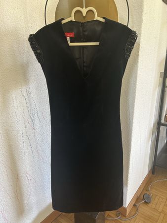 Christian Lacroix Samtkleid Gr 38 Ärmel mit Perlen Stickerei
