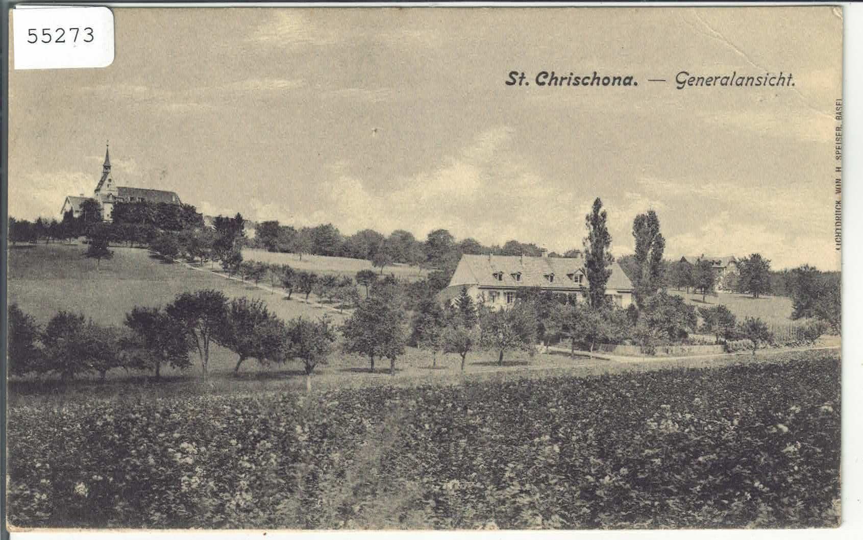 Cartoline postali: St. Chrischona - Generalansicht – Usato da Ettingen venduto da Kartenplanet