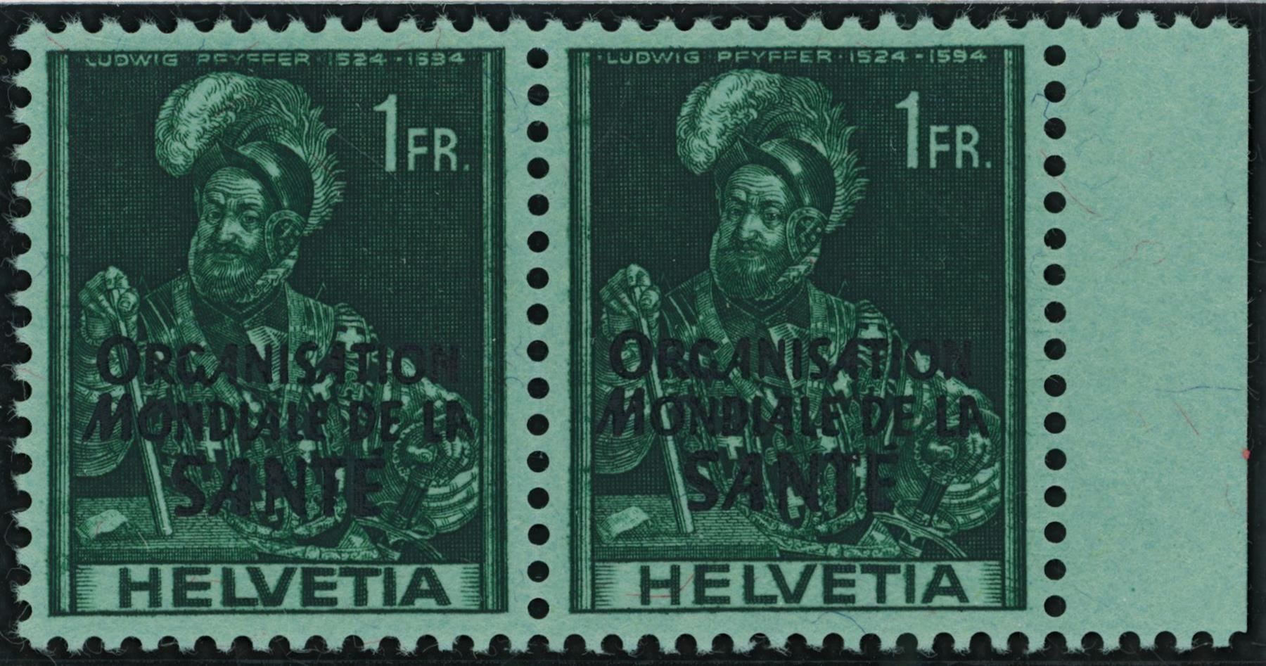 Tutti i francobolli: 1950 - OMS - Hist. Bild - Abart – Usato da Schindellegi venduto da leecollect