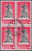 1940, B5c: Viererblock Ausgabetag, LUXUS von BERN, 1600.-+