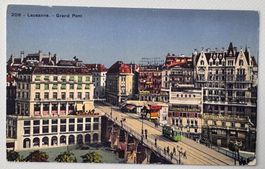 Historische Ansichtskarte von Lausanne - Grand Pont