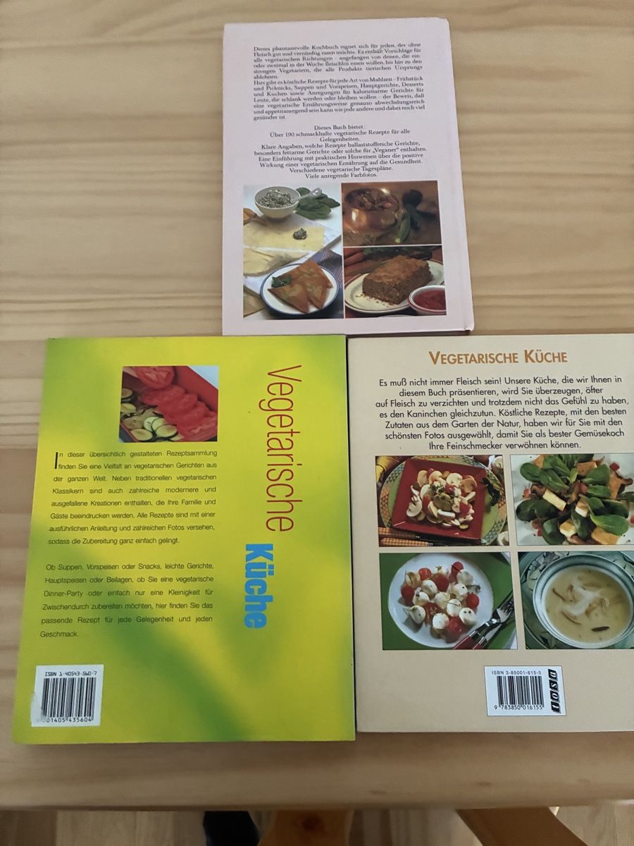 Libri: 3 vegetarische Bücher – Nuovo (secondo la descrizione) da Buchs ZH venduto da how_wf9j 1