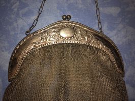 handtasche netztasche gehäkelt metall