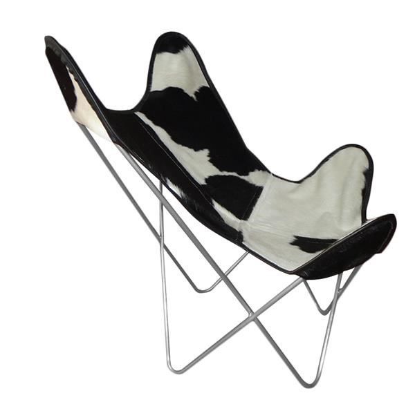 Sessel: Kuhfell Stuhl BKF Black/White – Neu und originalverpackt aus Arbedo von patagonialeatherrugs 1
