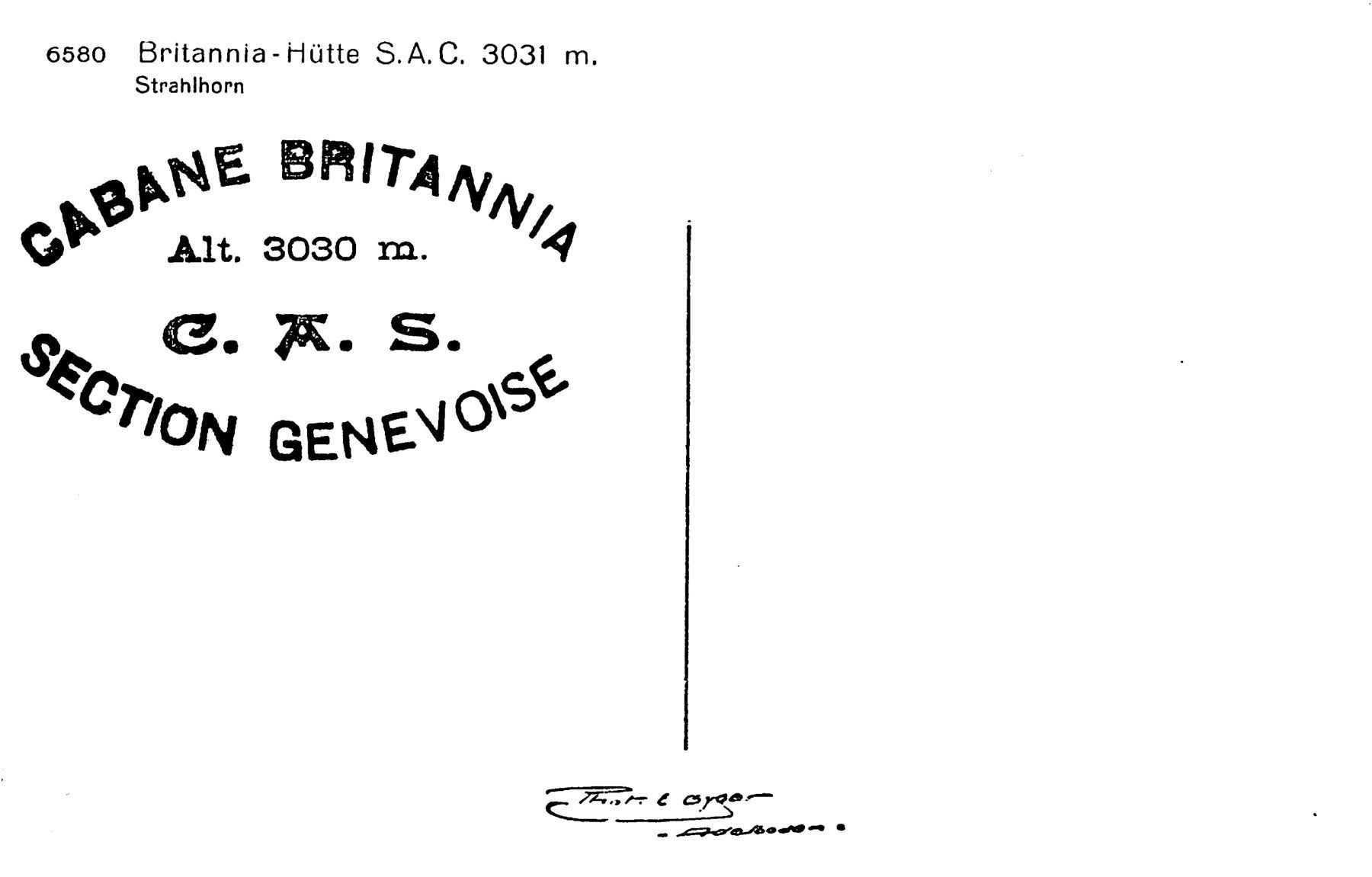 Cartoline postali: Saas-Fee, Britannia-Hütte, E. Gyger – Usato da Ottikon b.Kemptth. venduto da Neptun1974 1