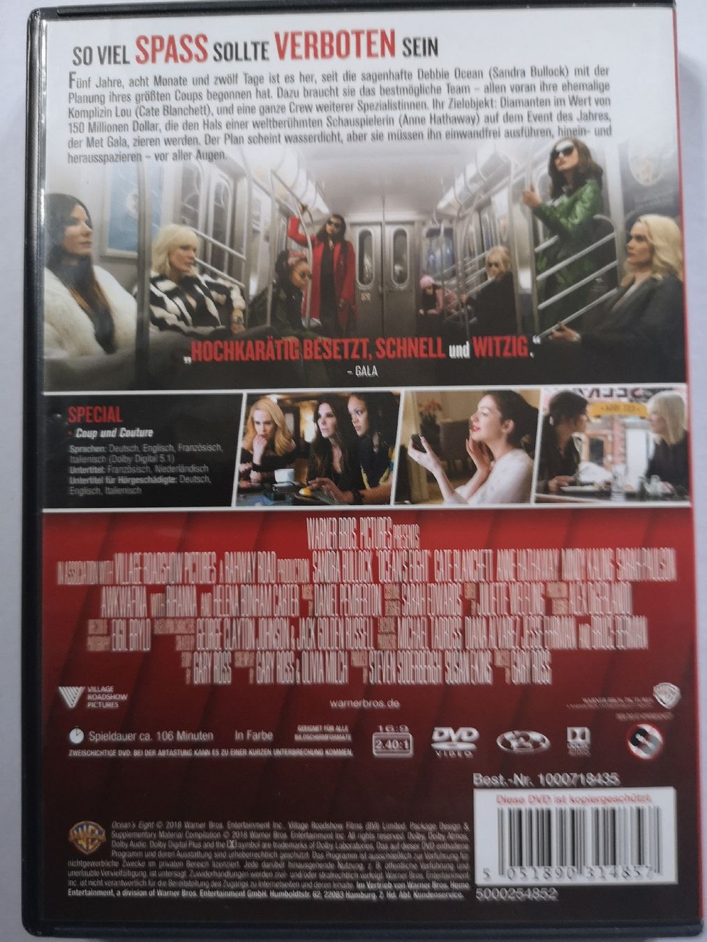 Tous les DVDs: DVD Ocean's 8 Spielfilm – D'occasion à Tann par Veebee6 1