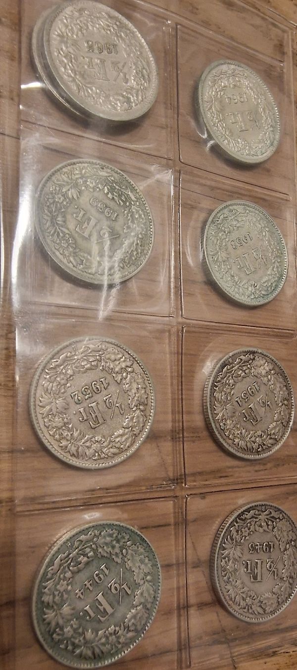 Alle Münzen: 9x Schweizer 50Rp. silber – Gebraucht aus Arbon von sar_l7ll 1
