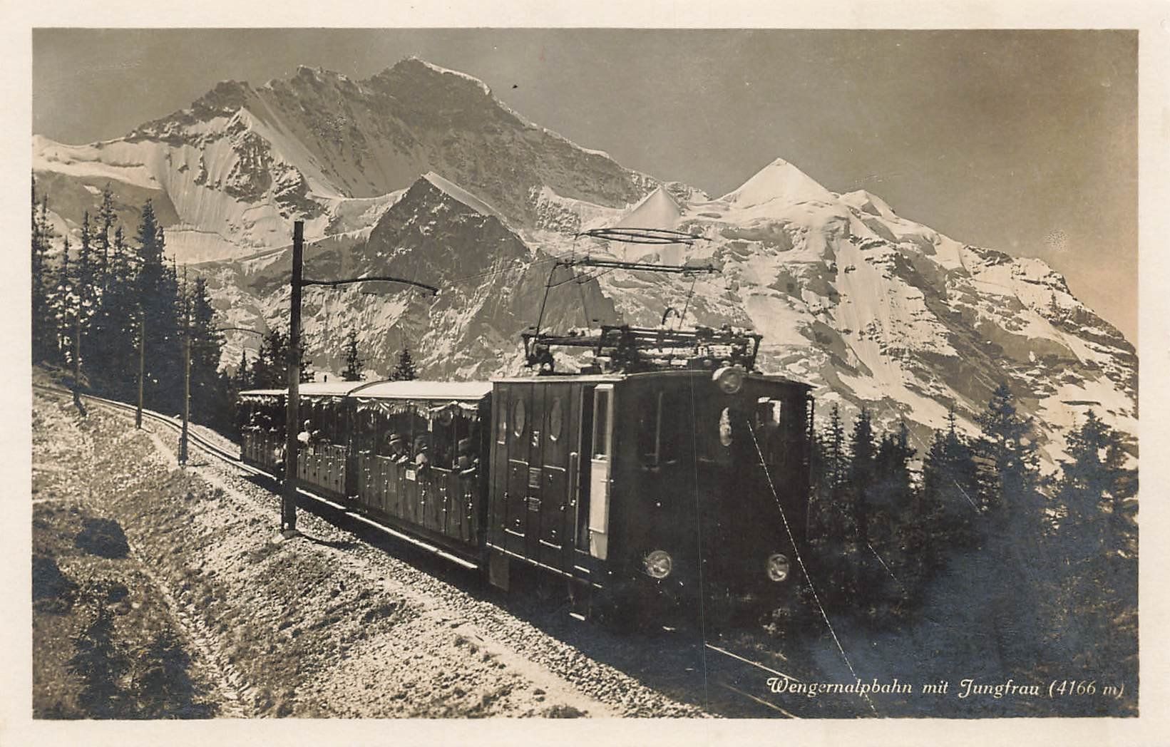 Ansichtskarten: Wengernalpbahn mit Jungfrau – Gebraucht aus Schwyz von Seffi56
