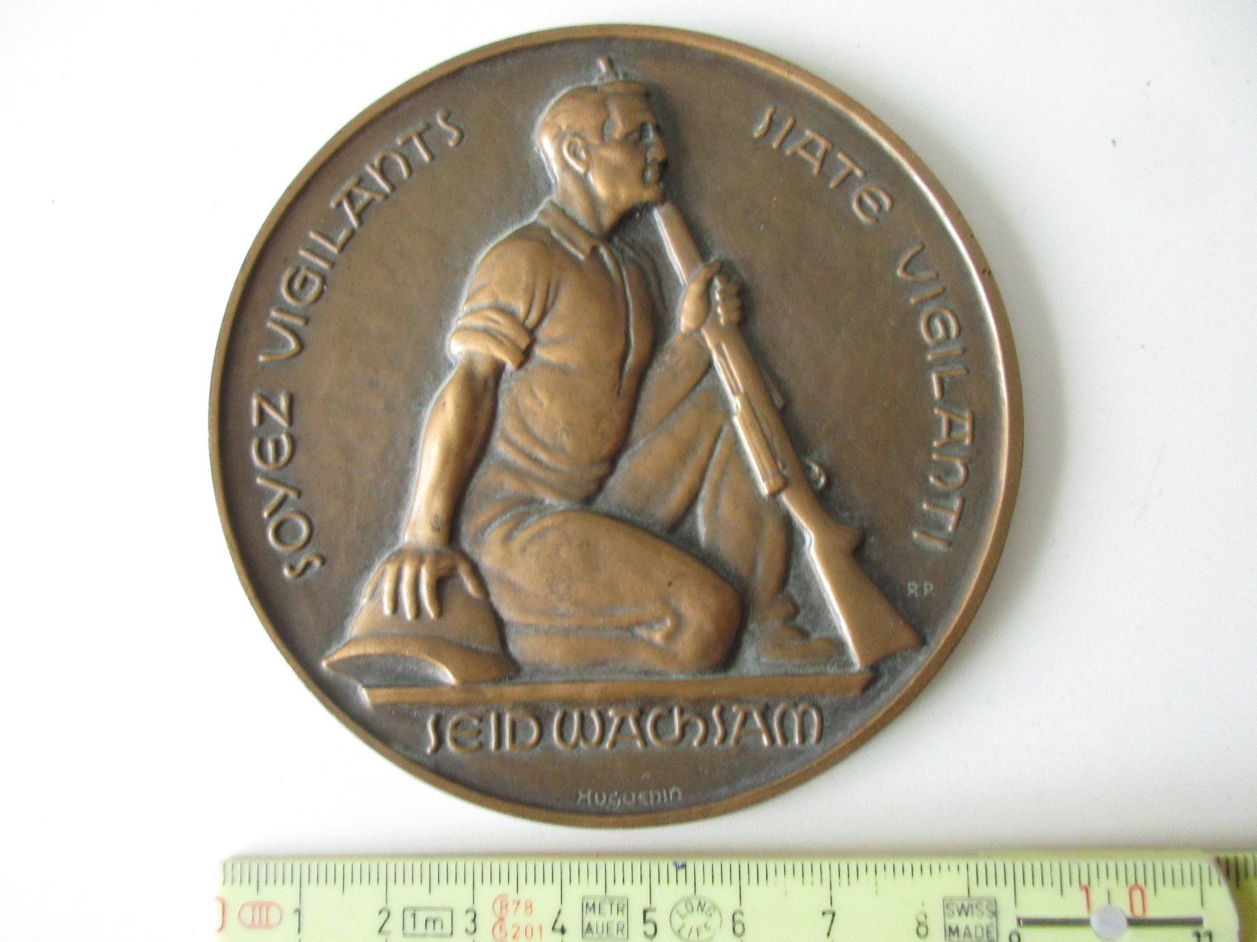 Medaillen: Militär / SEI WACHSAM / Grossplakette mit Durchmesser 97mm – Gebraucht aus Eschenbach LU von Jack1711