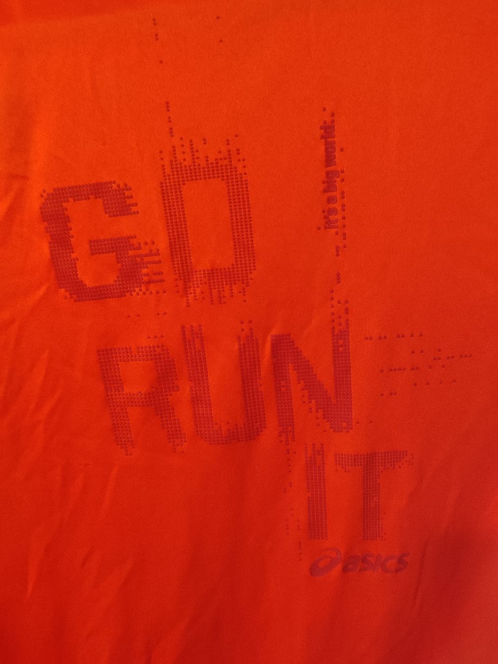 Asics T-shirt: Asics Running Top "Go Run It" - Orange, Size S, Lightly – Usato da Martigny venduto da Errika 1