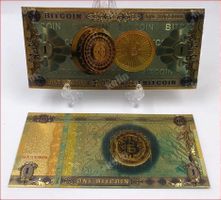 Bitcoin Banknote echt vergoldet! 1 BC Kostenfreie Zustellung