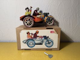 Blechspielzeug Motorrad mit Seitenwagen