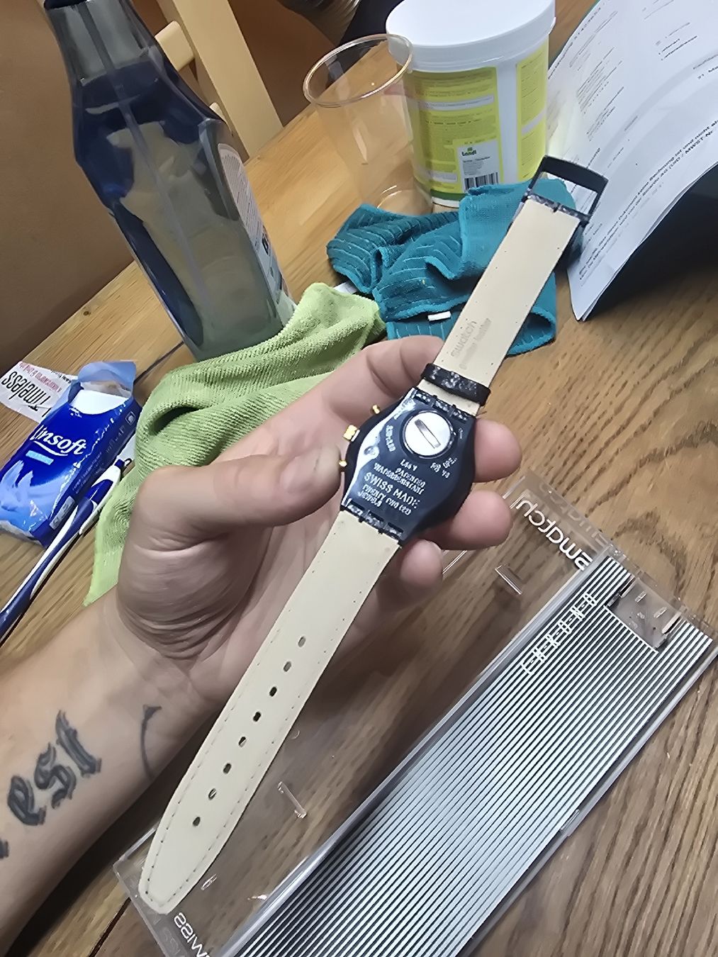 Swatch Orologi: Swatch Chronograph Uhr mit Lederarmband OVP  – Usato da Rorschach venduto da TimelessTrading 3