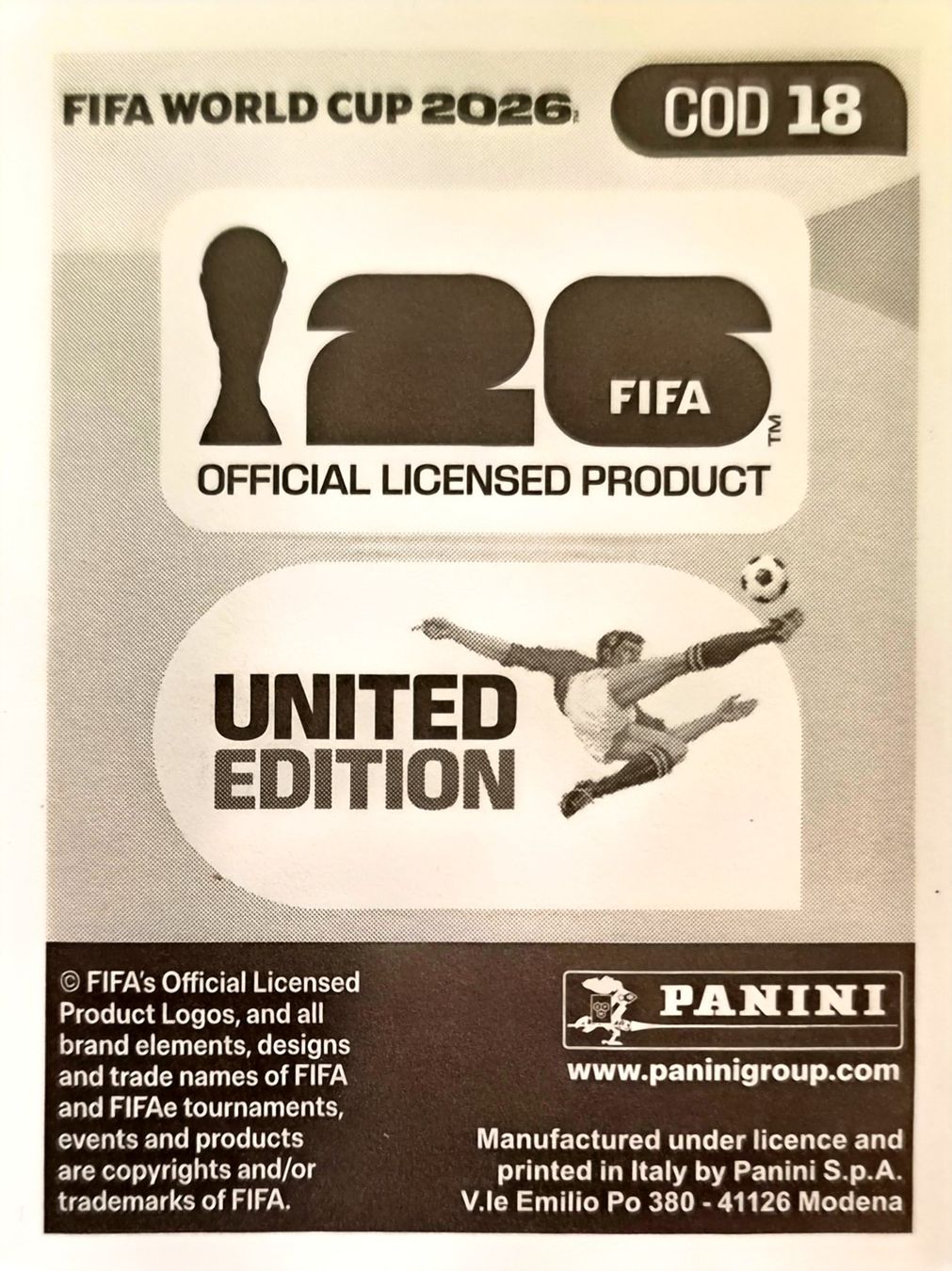 Panini Sammelbilder & Trading cards: Carte FIFA World Cup 2026 COD 18 – Gebraucht aus Clarens von rim_g98y 1