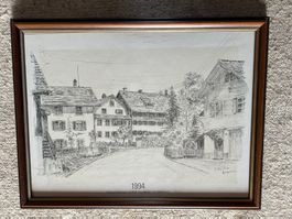 Federzeichnung H.R. Stauffacher, 1994, gebraucht