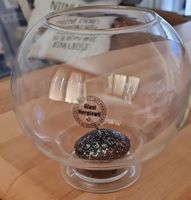 Glas Hergiswil schöne Glaskugelvase mit Fuss 