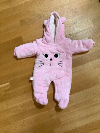 Rosa Overall mit Kapuze, 6 Monate