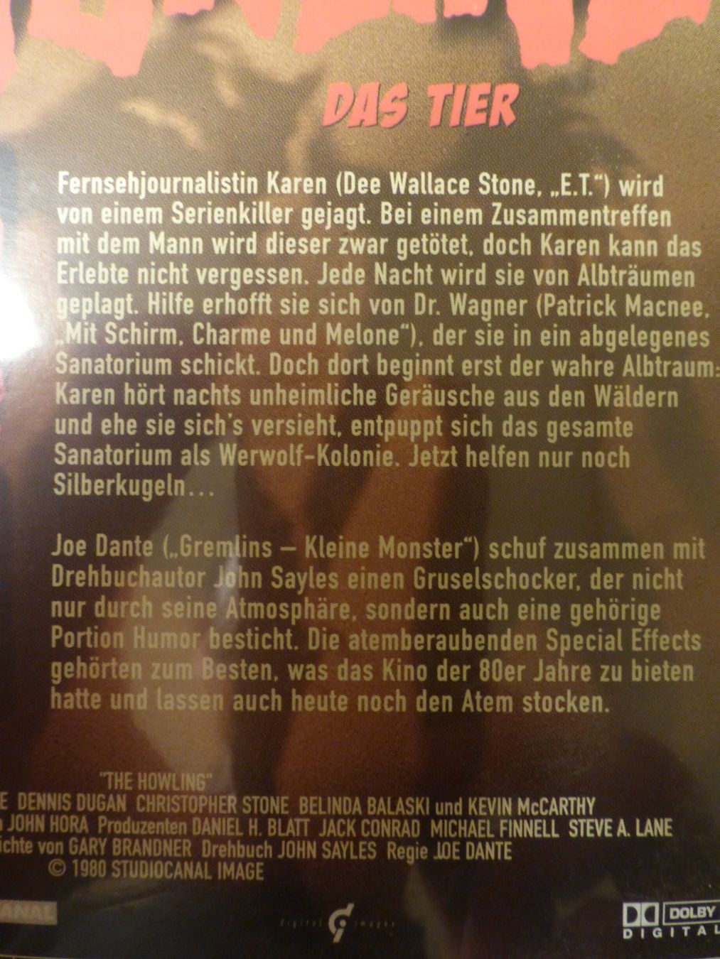 Tutti i DVDs: The Howling Joe Dante Horror DVD – Usato da Zumikon venduto da psisound 4