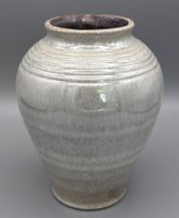 Vintage Keramik Vase Studiokeramik Grau Beige 16 cm