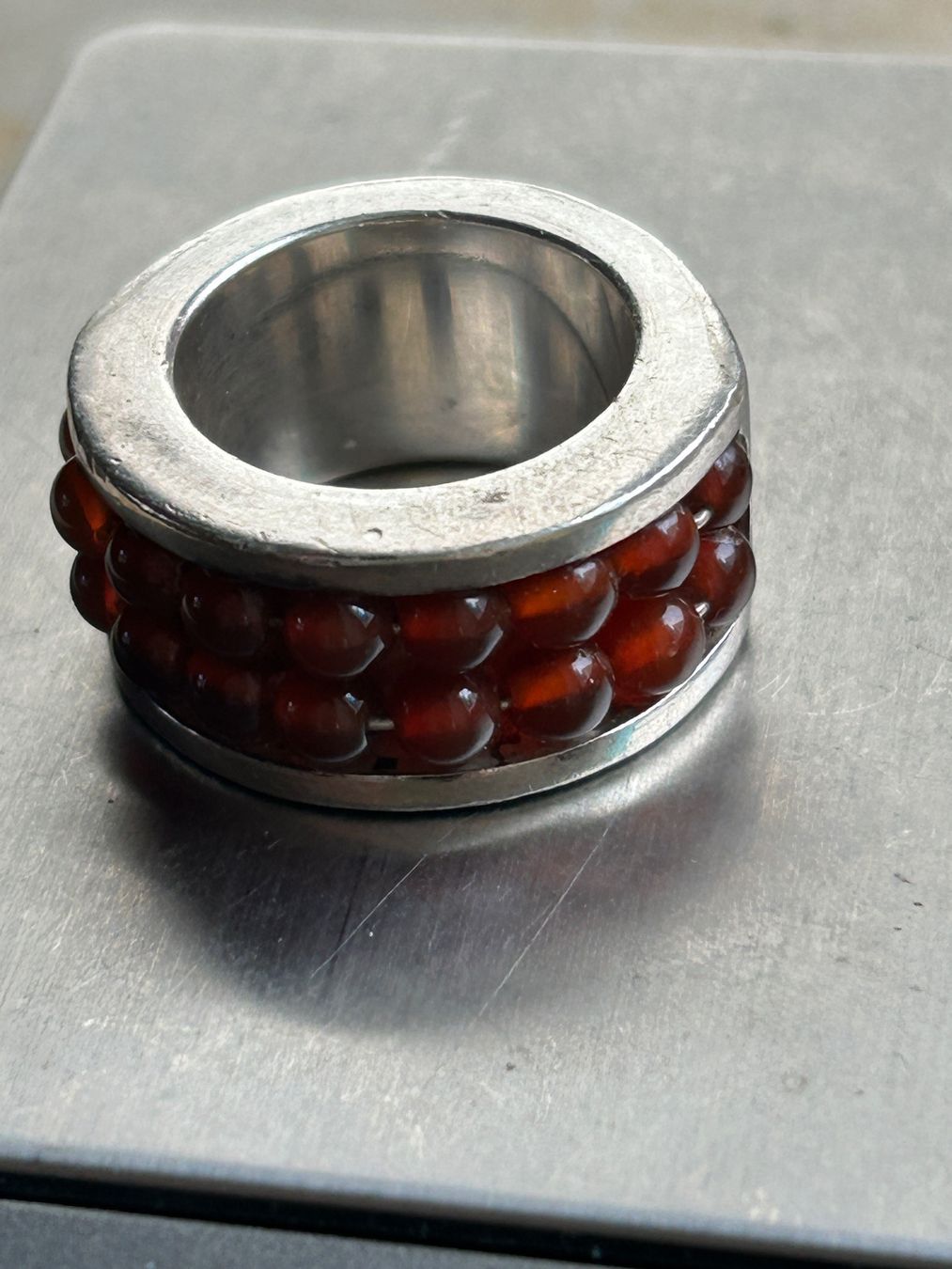 Ringe: Handgefertigter Ring, Silber mit roten Glasperlen (56) – Gebraucht aus Dittingen von Bijoubelle 6