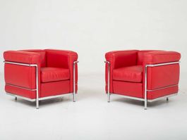 Cassina LC2 Sessel von Le Corbusier in Rot