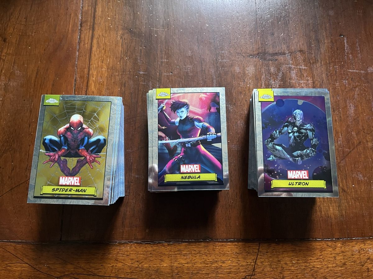 Topps Sammelbilder & Trading cards: 2024 Topps Chrome Marvel Complete Set 1-150 – Neu (gemäss Beschreibung) aus Thun von ladoppiaesse.cards