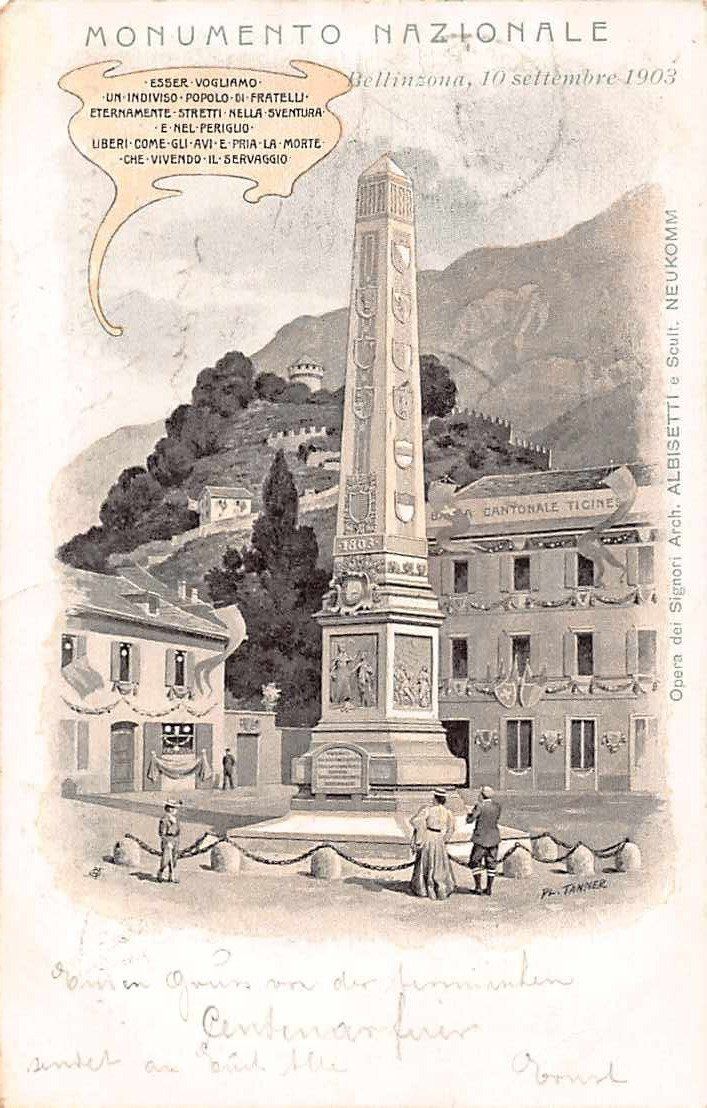 Cartoline postali: GRUSS aus BELLINZONA - alte Ansichtskarte 1903 – Usato da Winterthur venduto da SchatzchischtliWinti