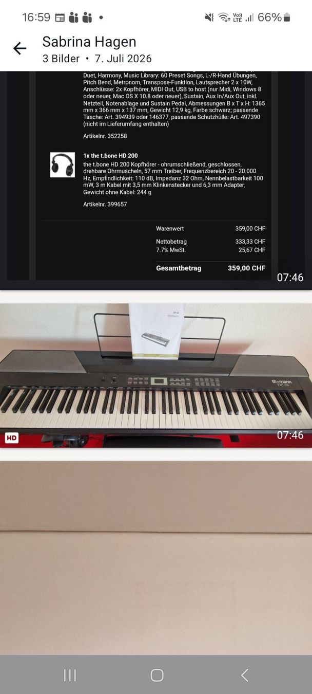 Musikinstrumente: Digital Piano Thomann DP-26 – Gebraucht aus Niederuzwil von kekse 1