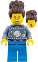 LEGO City cty1933 Woman - Sand Blue Space Holiday Sweater