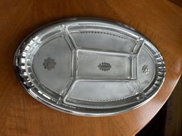 Elegante Servierplatte, Vintage Apéro Platte mit Gläsern