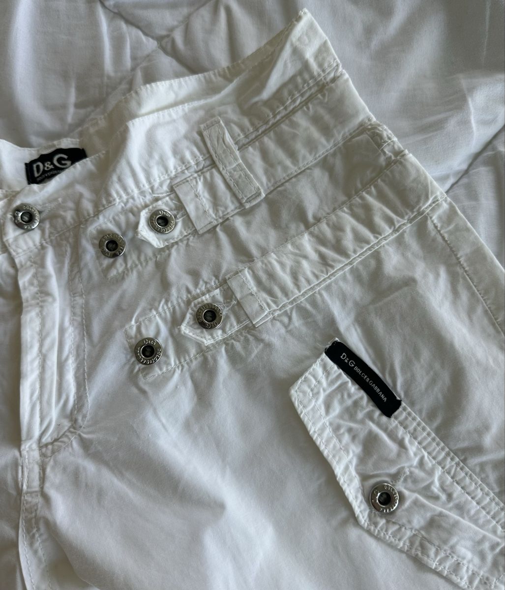 Dolce & Gabbana Pantaloni: D&G White Vintage Y2K Cargo Pants - Size Medium – Usato da Zürich venduto da megastored 7