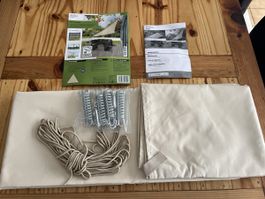 Sonnensegel beige 4.15x4.15x4.15m inkl. Spannset & Anleitung