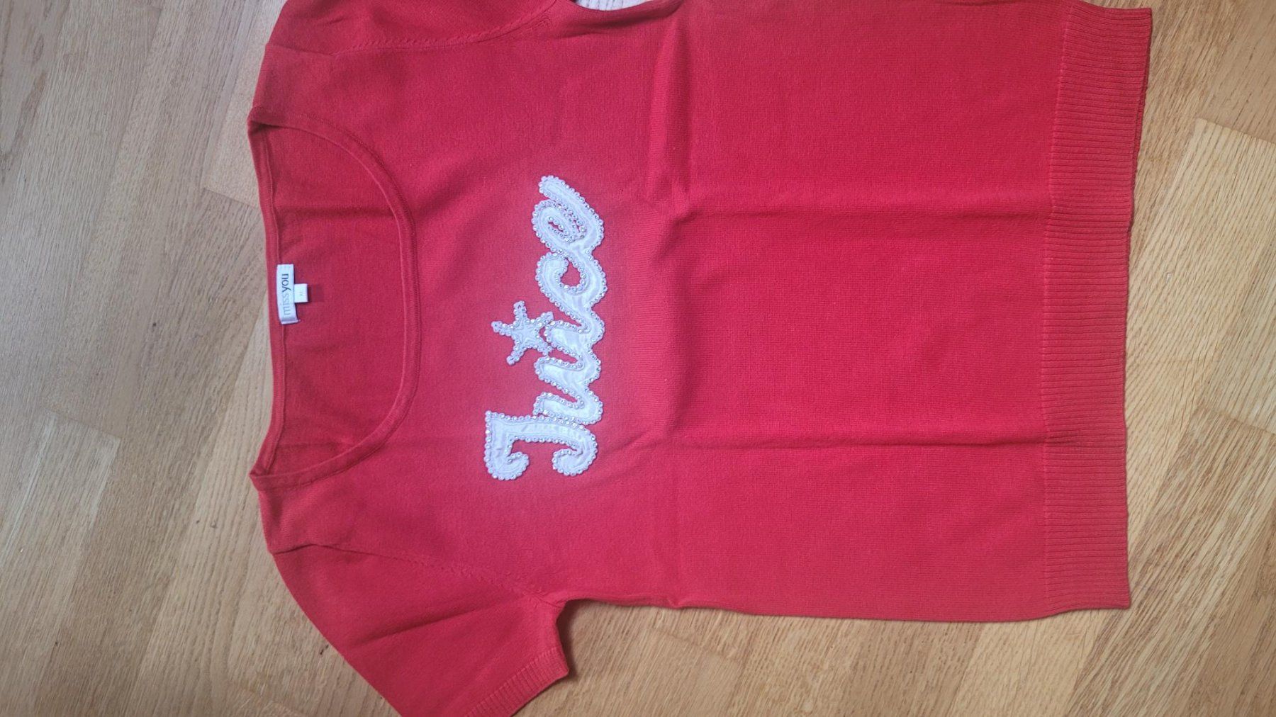 Pullover & Sweatshirts: Sommerpullover rot, kurzarm, Grösse L – Neu (gemäss Beschreibung) aus Neschwil von flower_69