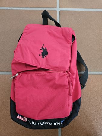 US Polo Rucksack rot/schwarz, Retro Look