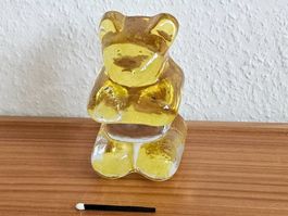 Glasbär Figur Bär Glas Gummibär Deko gelb rar