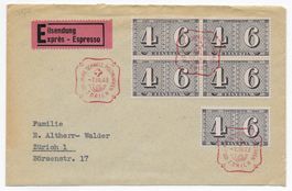 1943 Express Brief 100 Jahre Schw. Briefmarken