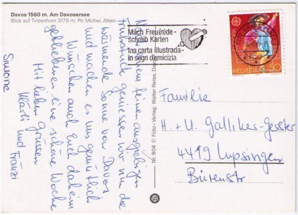 Cartoline postali: Davos - am Davosersee – Usato da Binningen venduto da Mountainrider 1