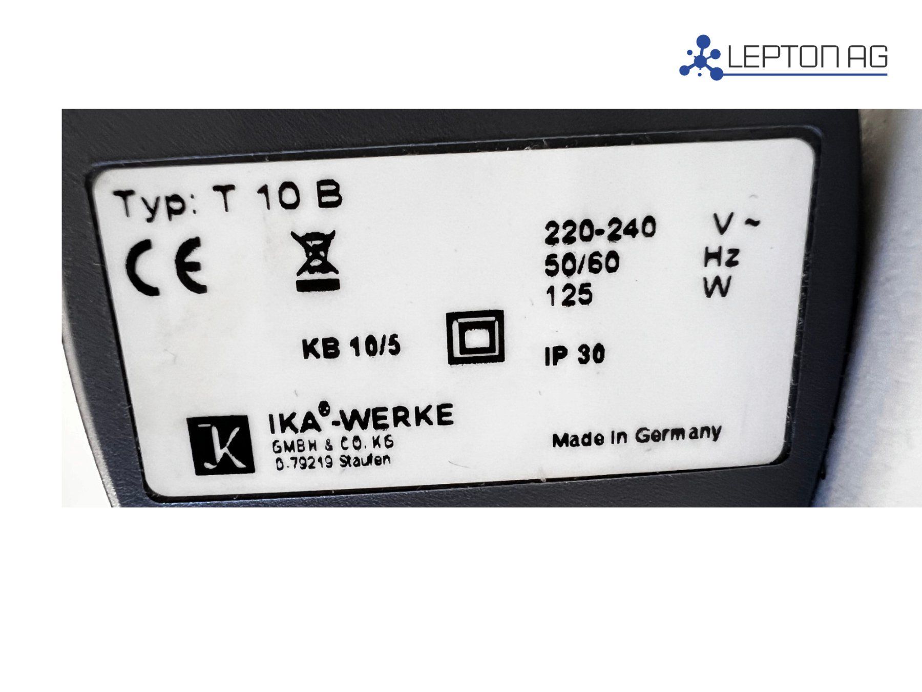 Accessori da laboratorio: IKA T10 basic Ultra-Turrax Dispergiergerät – Usato da Niederdorf venduto da LeptonAG_Labor 4