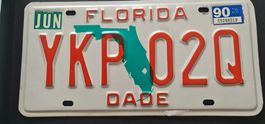 Originales Florida USA Autoschild Jahrgang 1990 Rarität