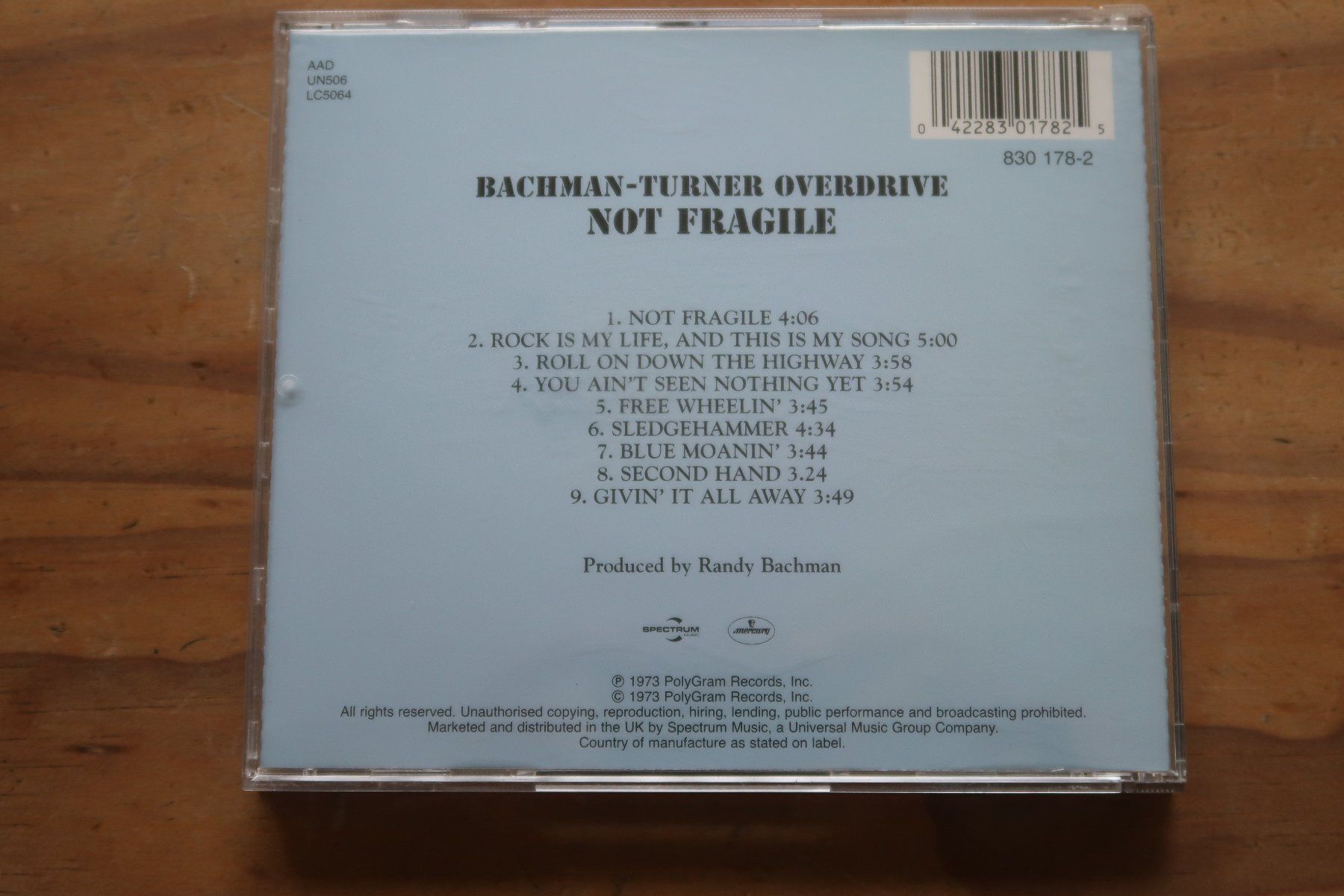 CD: BACHMAN TURNER OVERDRIVE - NOT FRAGILE - CD – Usato da Basel venduto da Patiscat 1