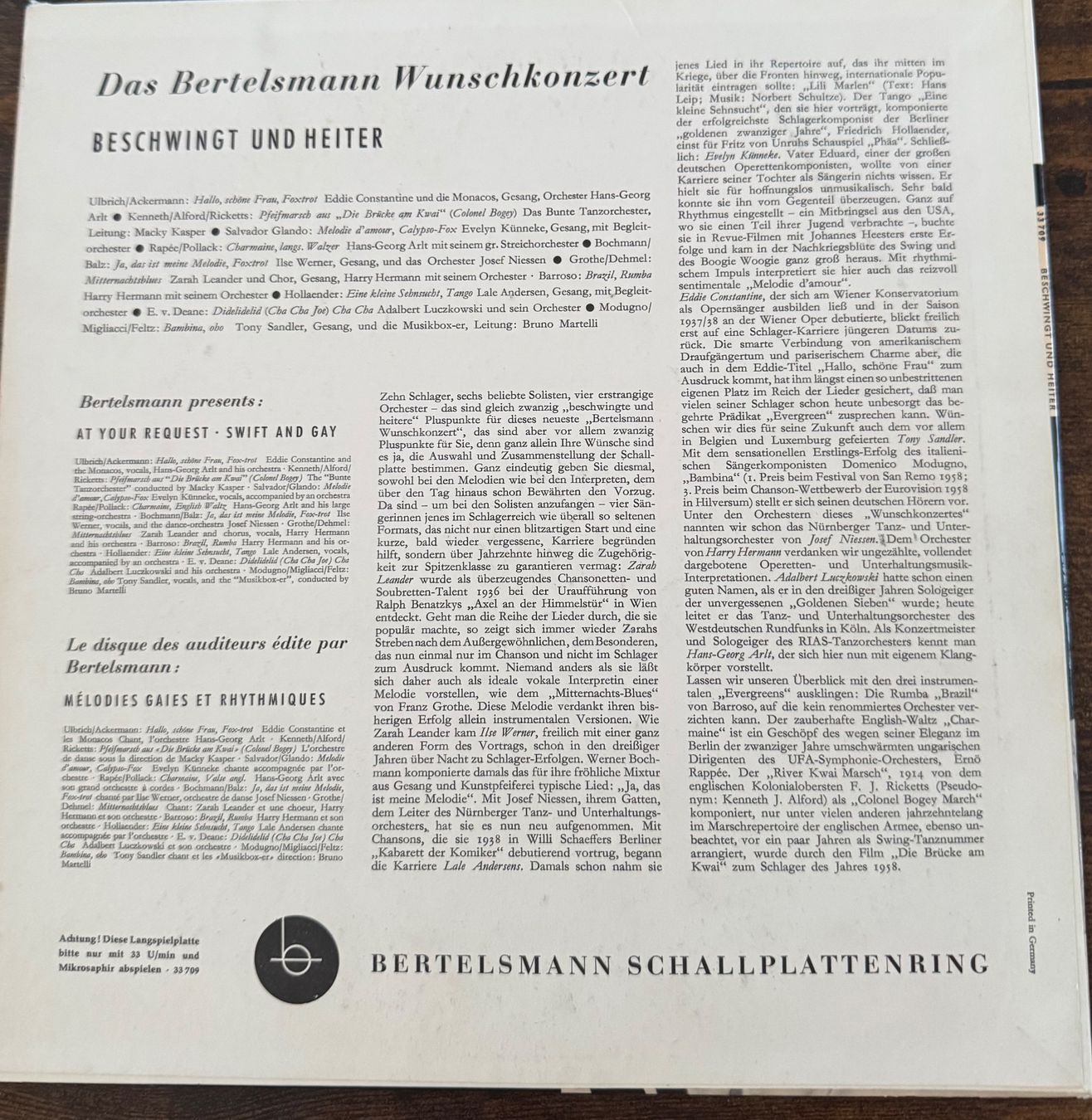 Dischi in vinile: Vinyl – Usato da Langenthal venduto da fischlig02 1