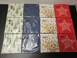 Neu - Servietten - Weihnachten - 12 Packungen - 33cm x 33cm