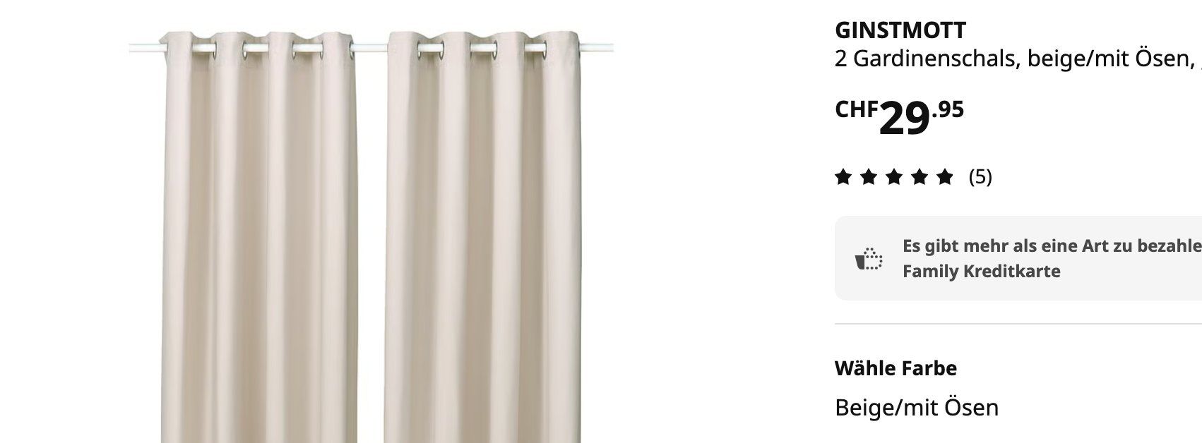 Tende: Vorhänge und Stangen SET von IKEA – Usato da Emmenbrücke venduto da lanfran 3