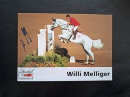 Willi Melliger Autogrammkarte Reiten