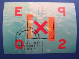 Sonderblock "EXPO 2002" off.Ersttag-Stempel NEUCHATEL