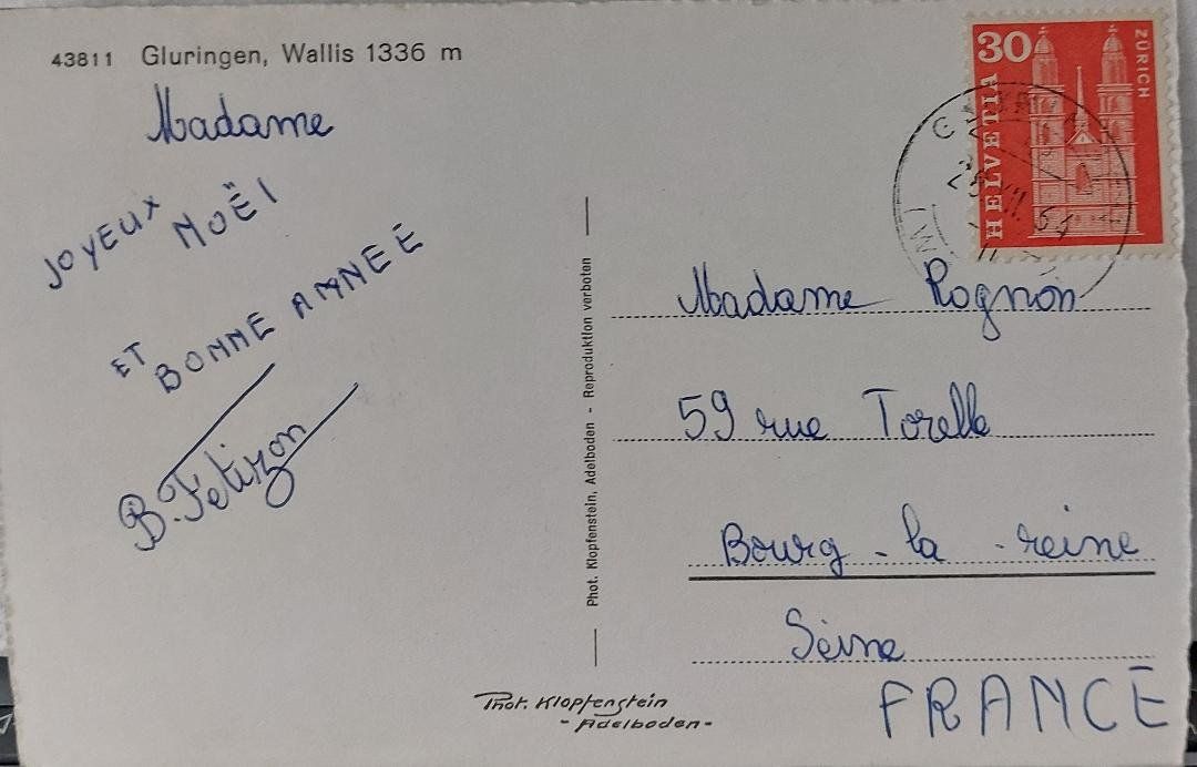 Cartoline postali: GLURINGEN - (Reckingen-Gluringen) - 1964 – Usato da Delémont venduto da Domdom1 1