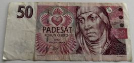 50 Korun Tschechoslowakei Banknote, 1997